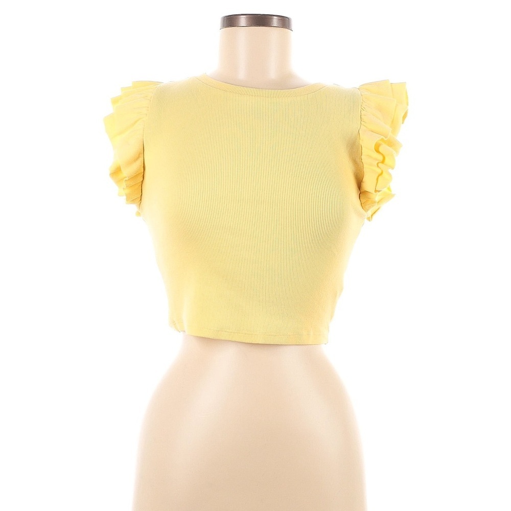 Zara Yellow Ruffle Top Size Small